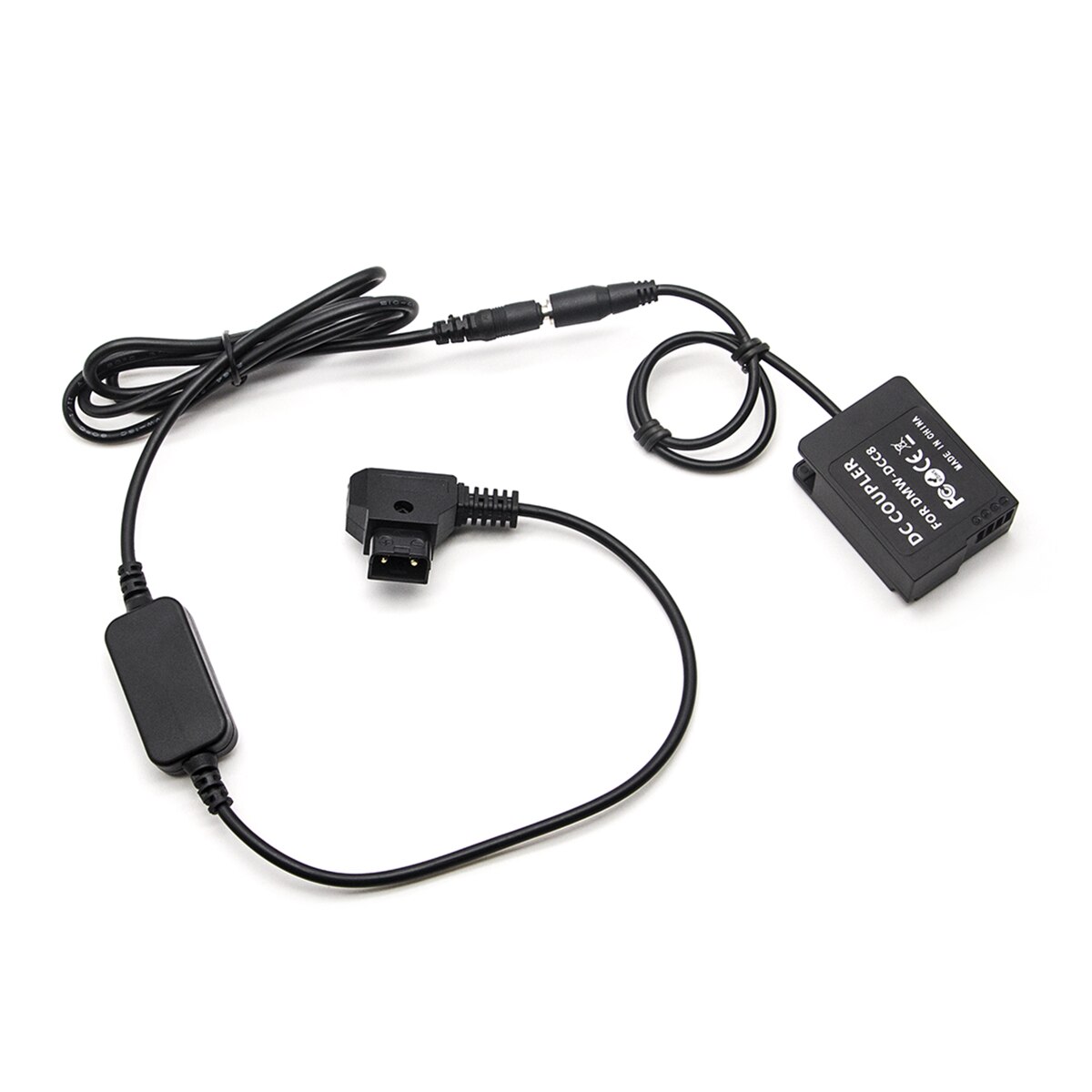 Dummy batterijkoppelingsadapter vervangt dmw-dcc 8 +  d-tap stroomkabel voor panasonic dmc  fz2500 fz300 g7 g6 g85 gx8 dmw -ac8 dcc 8