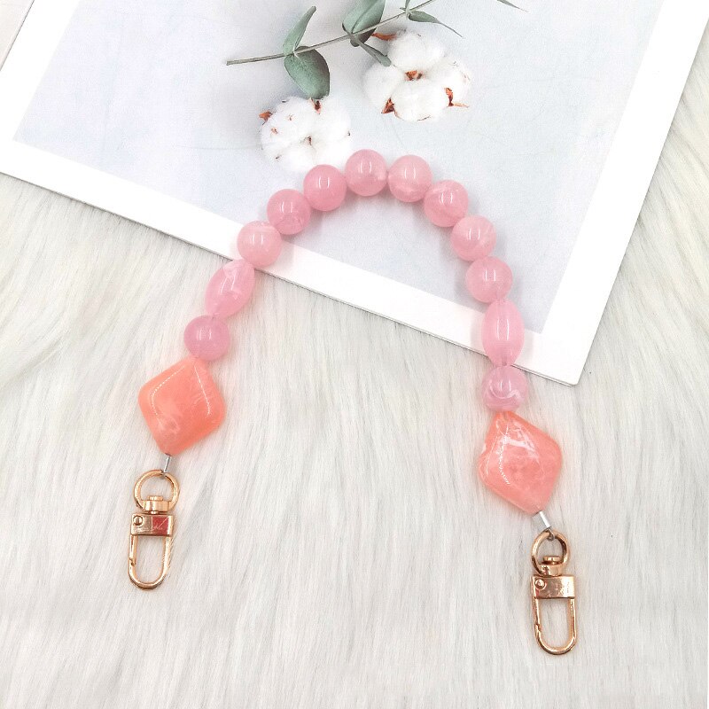 Woman Handbag Accessories Acrylic Resin Bag Chain Colorful Bead Pearl DIY Replacement Detachable Cute Purse Bag Handle Strap: NO.6