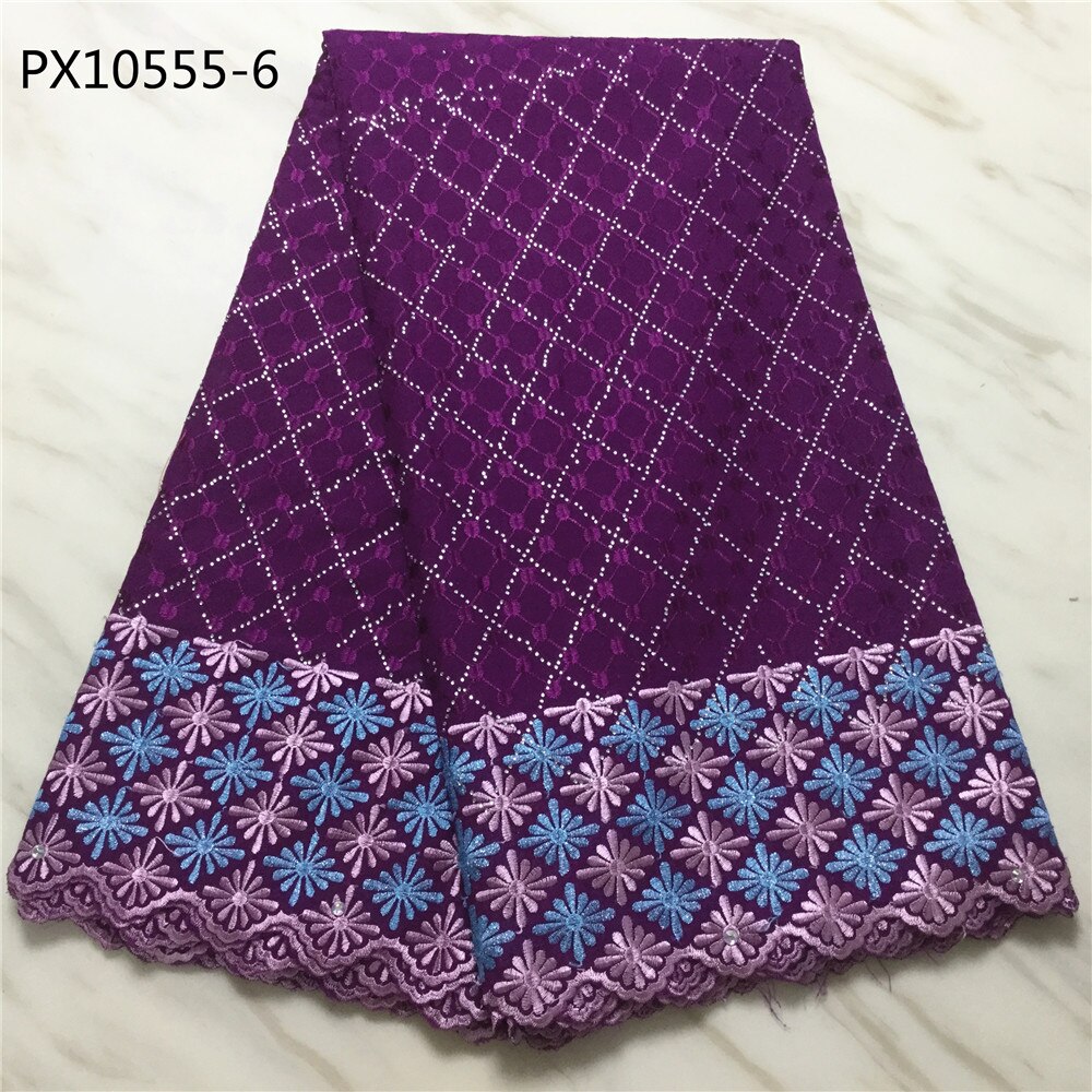 African Women white color swiss voile lace cotton stock fabric: 6