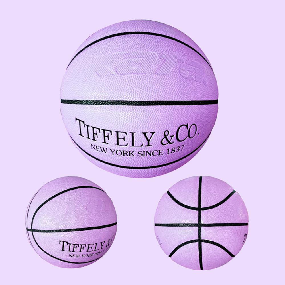 Red PU-pelota de baloncesto de cuero, Tamaño 7, baloncesto al aire libre, para interior, nueva aguja de entrenamiento: violet