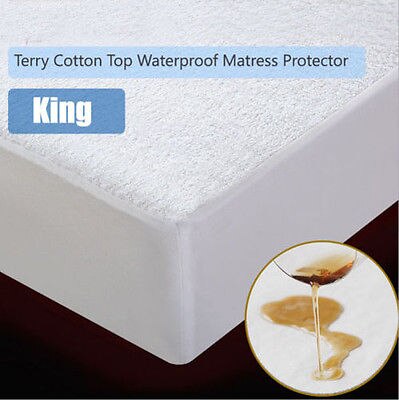 protecteur de matelas en coton imperméable entièrement équipé-reine/roi/Super roi