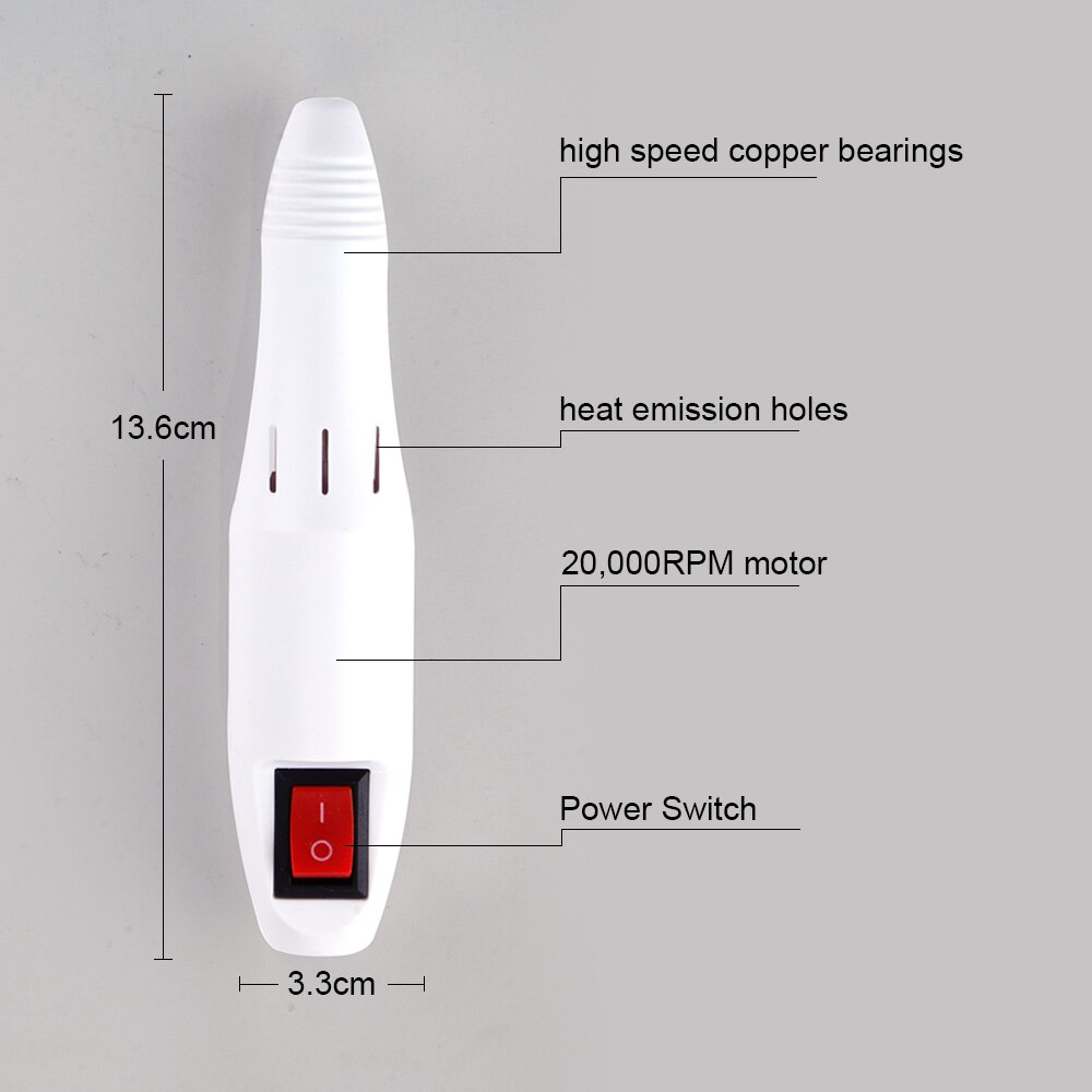 20000RPM 12W Electric Nail Drill Machine For Manicure And Pedicure Drill Milling Machine Nails Equipment Set Electric Nail File