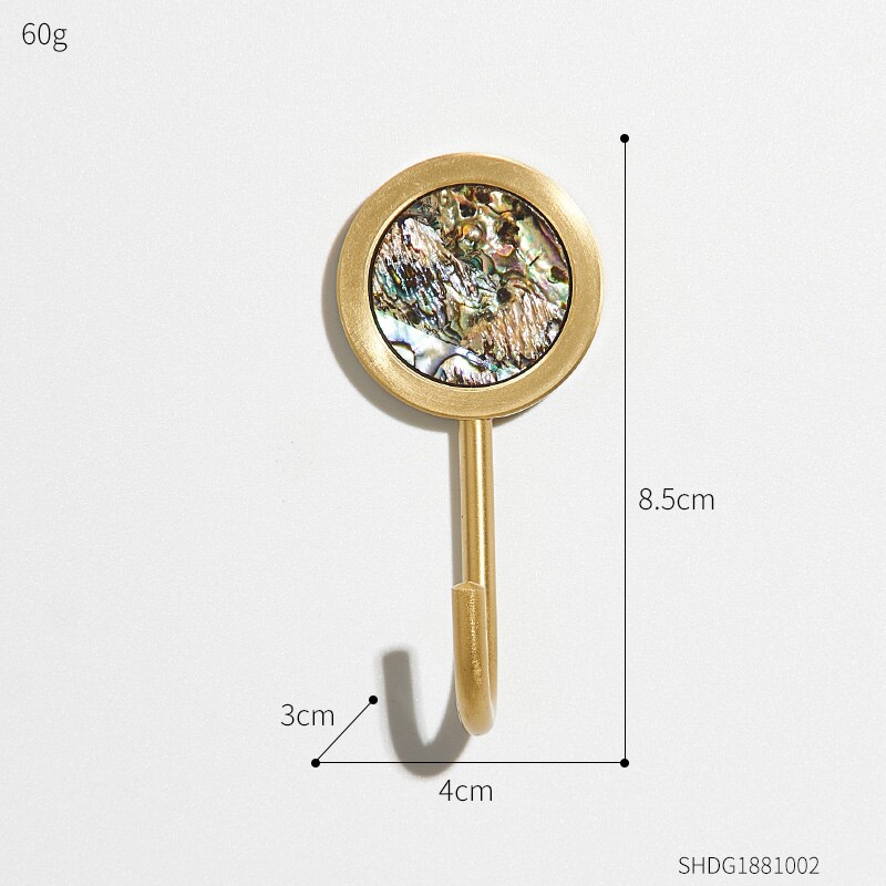 Nordic Home Decoration Accessories Brass Round Hook Living Room Wall Decoration Adhesive Hangers Key Hook Wall Hanger: B