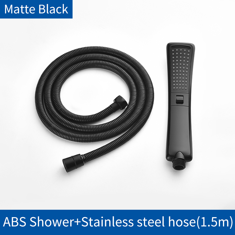 waterval 2 functies regendouche hoofd hoge druk handheld douche sproeier set waterbesparend met douche slang douche slib bar geborsteld nikkel mat zwart chroom gepolijste mode nieuw: Bruin
