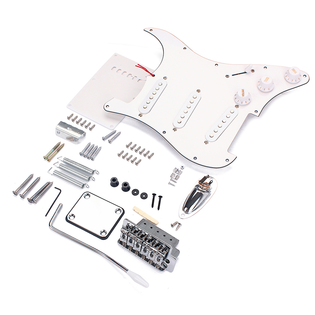1PC DIY Electric Guitar Kit ST Style Guitar Building Set with Screws Back Cover Bridge System