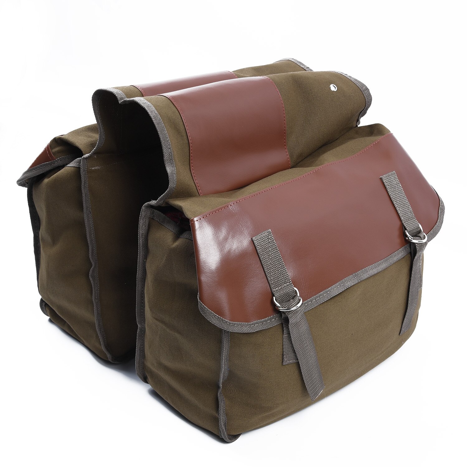 Motorcycle Side Canvas Saddle Bag Army Green For Haley Sportster Honda Suzuki