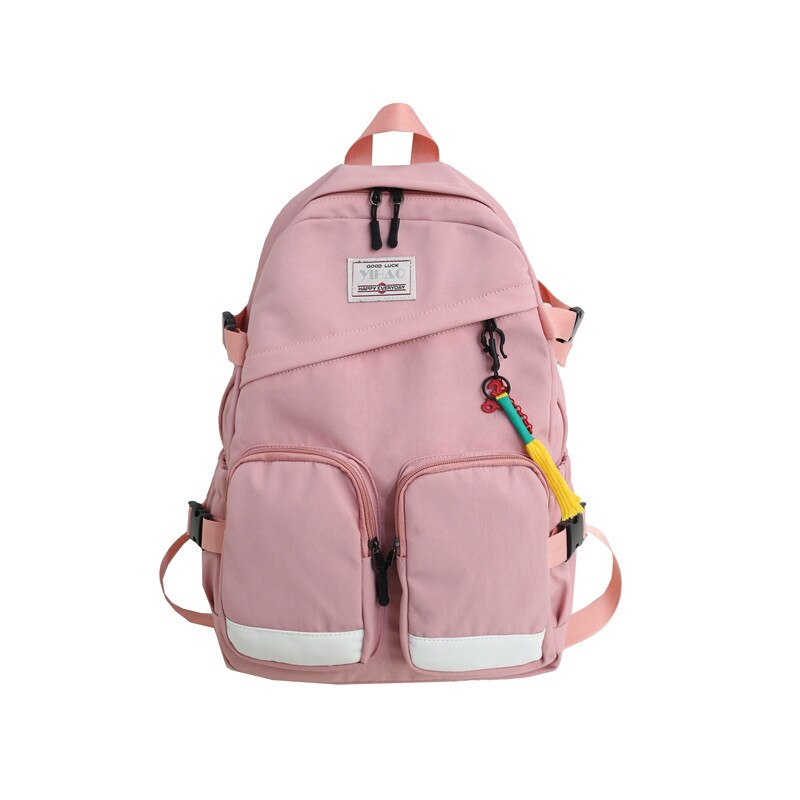 HOCODO Multi Tasche Frauen Rucksack unisex Schüler Bookbag Wasserdichte Nylon Große Kapazität Reise Rucksack Weibliche Schul: Rosa