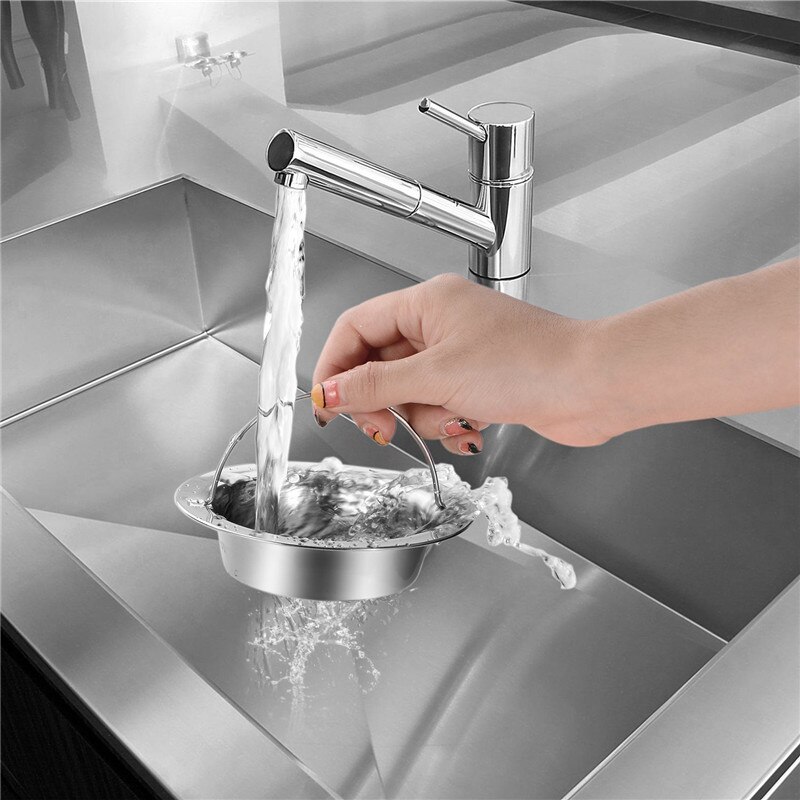 2PCS Sink Strainer Filter Portable Stainless Steel 4.5"Diameter Bathroom Sewer Floor Slag Kitchen Strainer Accessories Tool Iron