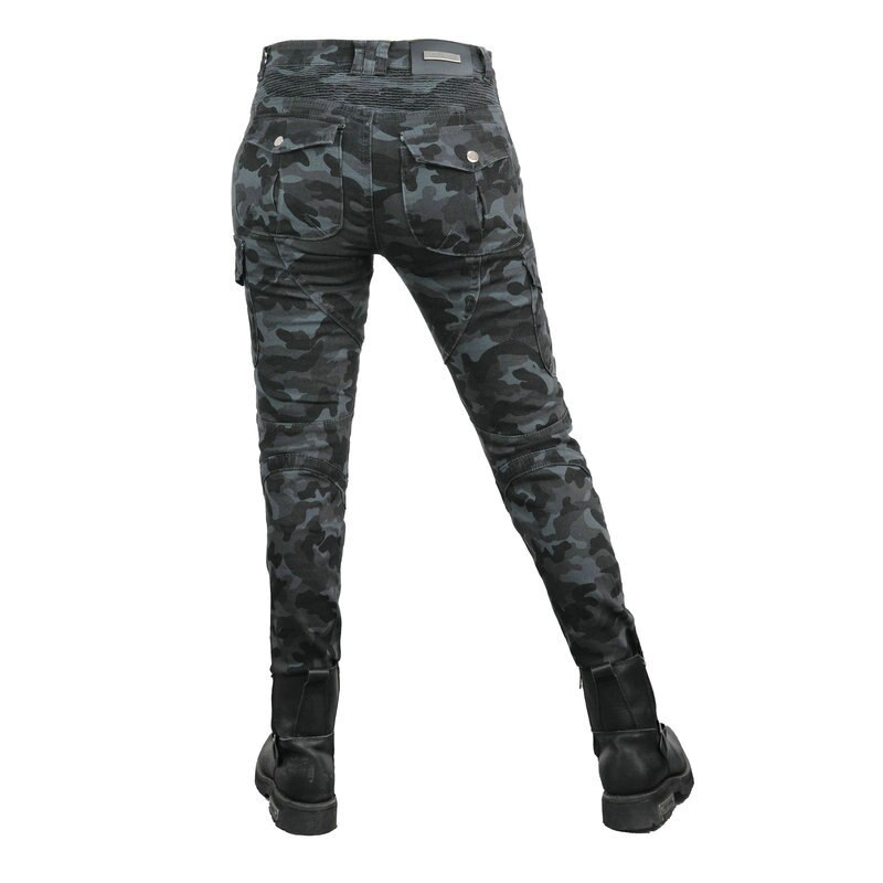 Volero Female Motorcycle Camouflage Riding Pants Locomotive Sports Leisure Straight Protective Jeans Cycling Trousers For Girls