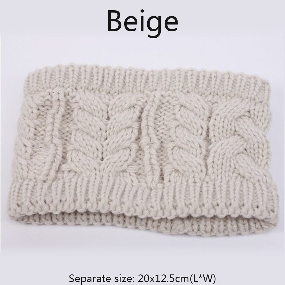 Vrouwen Gebreide Hoofdband Winter Warmer Hoofd Wrap Haarband voor Dames acryl Gehaakte Mode Haarband hoofd wrap Accessoires: Beige