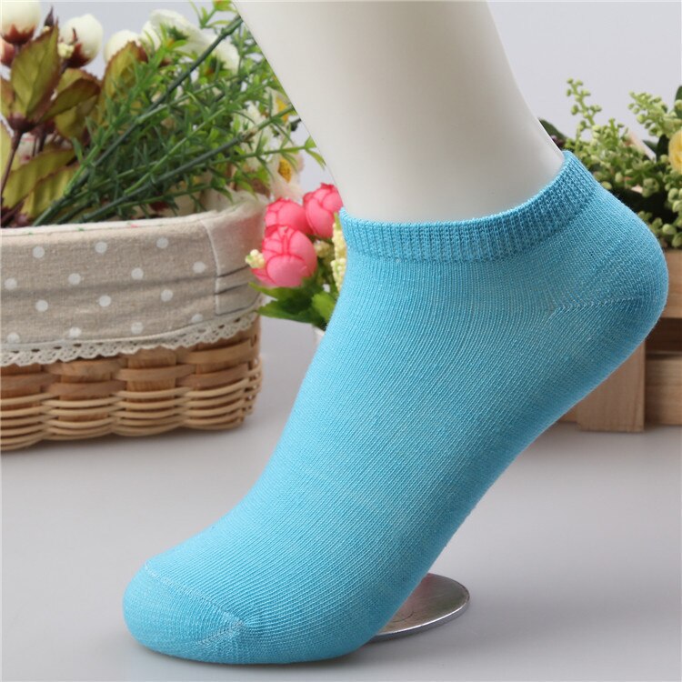 Urgot 10pcs=5pairs/lot Women Cotton Socks Summer Autumn Cute Candy Color Boat Ankle Socks Women's Thin Sock Slippers Girls Meias: G