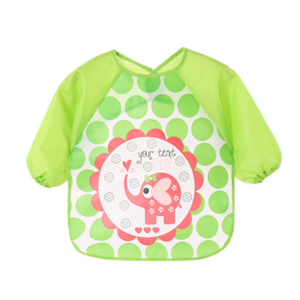 Baby Peuter Jongen Meisje Lange Mouw Brief Waterdicht Voeden Art Schort Bib Kiel Babyvoeding Baberos Bebe Impermeables Slabbers: J