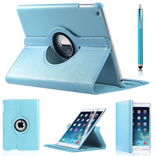 Étui en cuir rotatif à 360 degrés pour apple ipad air 1 air 2 5 6 ipad 9.7 a1822 a1823 a1893 coque funda: Bleu