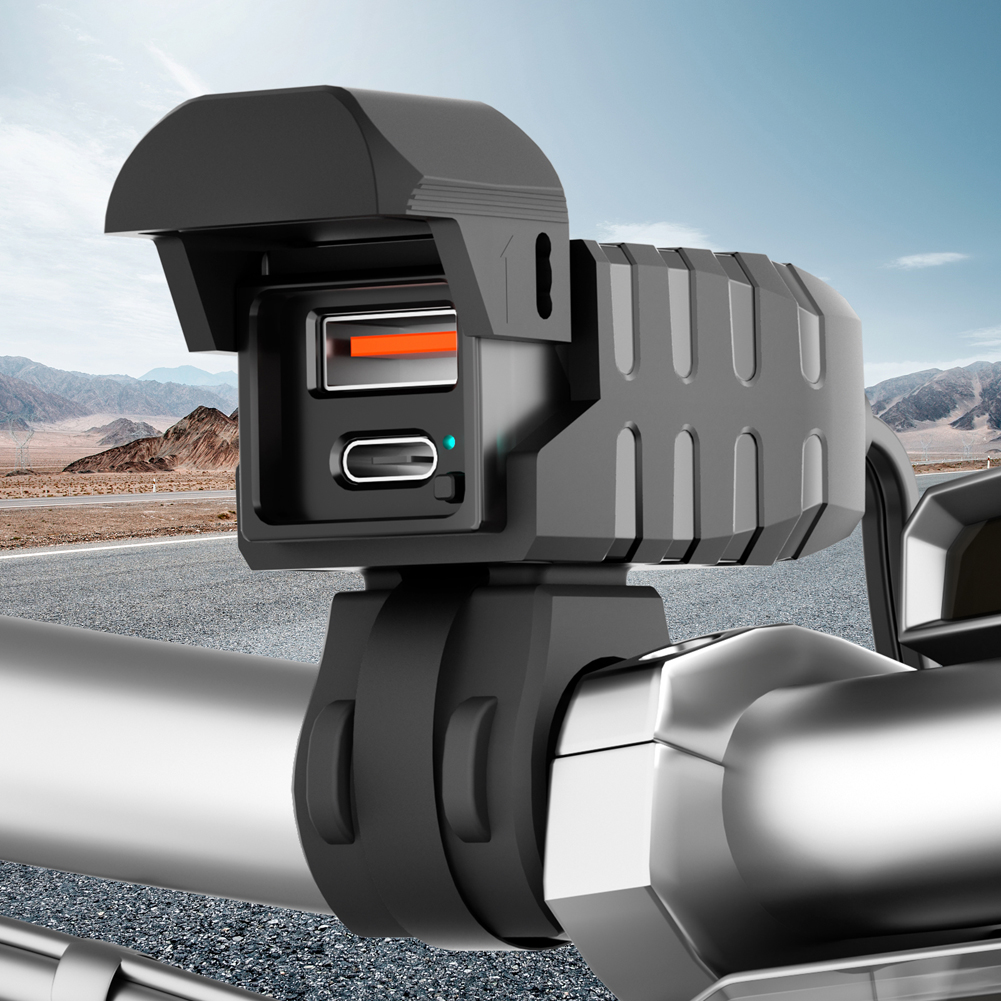 PD QC3.0 Motorrad USB Ladegerät 12V USB Typ C Motorrad Ladegerät Wasserdicht Motorrad Zubehör für Telefon Tablette GPS usw