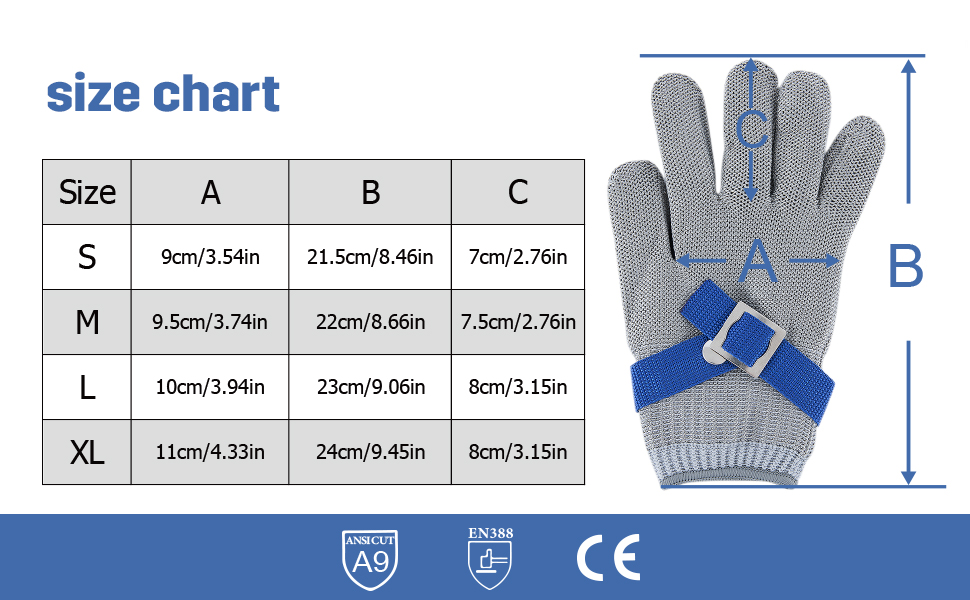 Gants de boucher en maille métallique en acier inoxydable, Protection contre les coupures de sécurité, résiste aux coups de couteau, haute Performance, niveau 9
