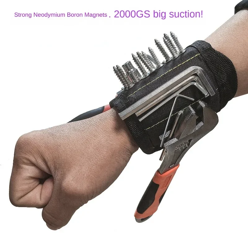 Bracelet magnétique pour maintenir les vis, les clous, les forets, les ceintures porte-outils de poignet avec aimants puissants, organisateur de boîte à outils