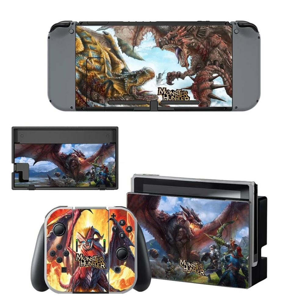 Nintendoswitch Skin Monster Hunter Nintend Switch Stickers for Nintendo Switch Console Joy-con Controller Dock Skins Stickers: YSNS0476