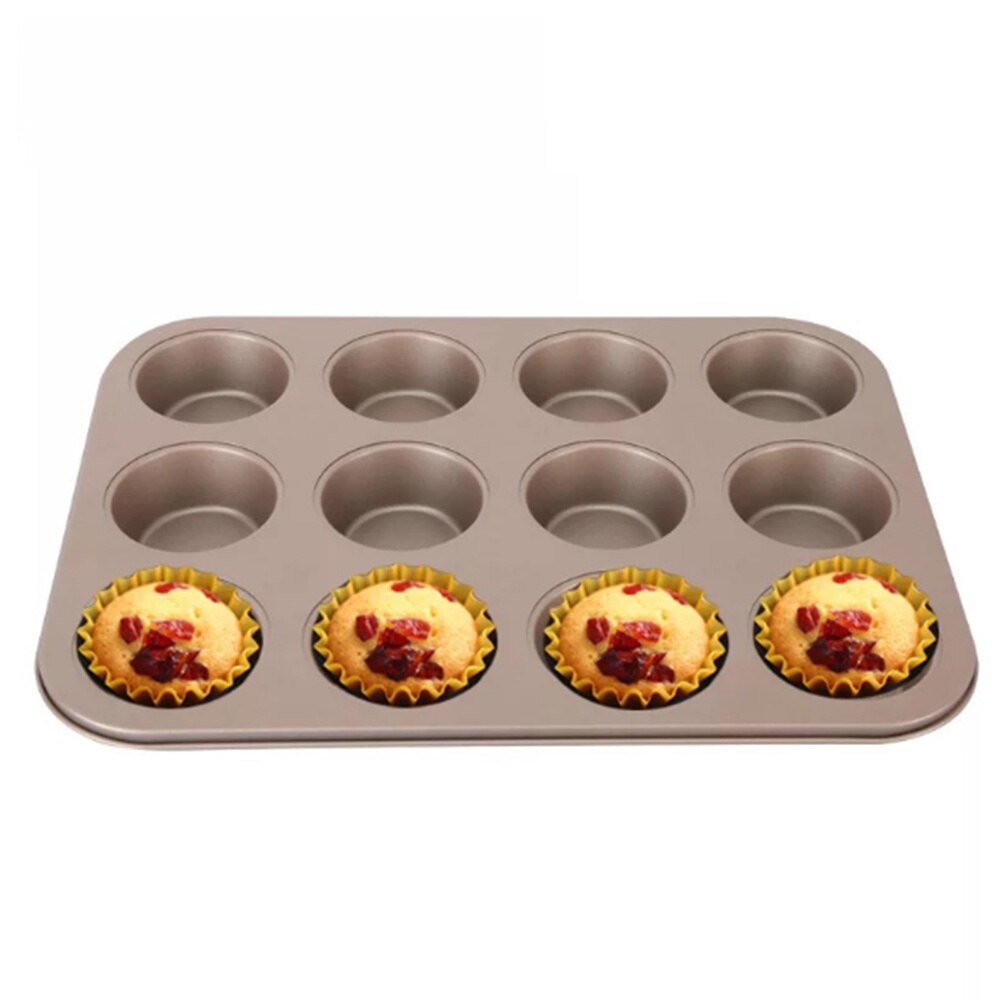 Cupcake Baking Tray 6.6cm 12 Cavity DIY Cup Cake Mold Stainless Steel Dish Muffin Mould Round Biscuit Pan Oven Bakeware Tools