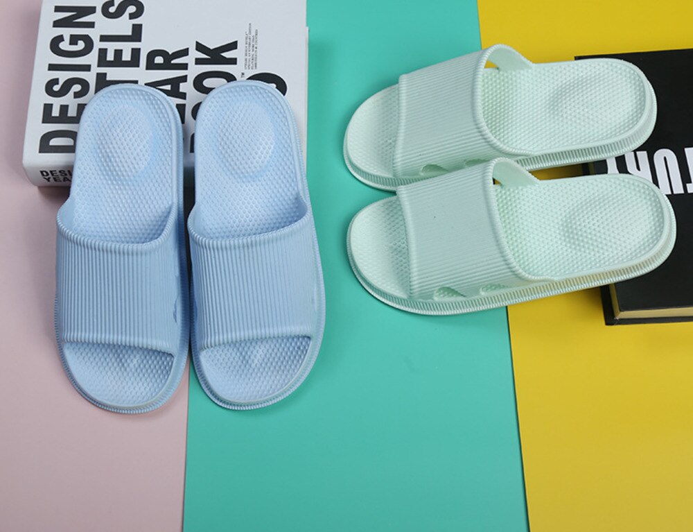 Women Men PVC Massage Slippers Bathroom Non-slip Indoor Home Slippers Female Couple Summer Beach Shoes