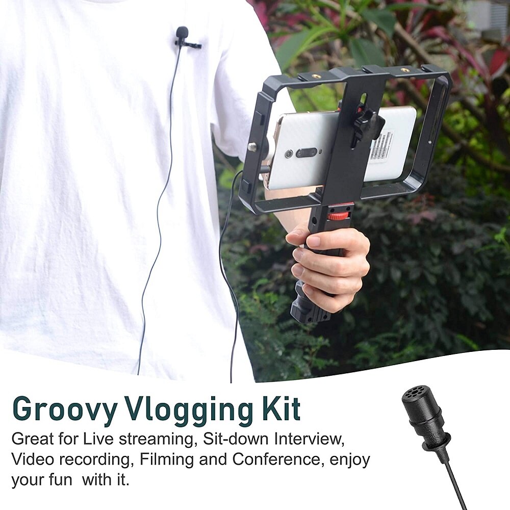 Mcoplus revers lavalier microfoon interview receptie vlog live microfoon opname handsfree microfoon voor telefoon camera computer