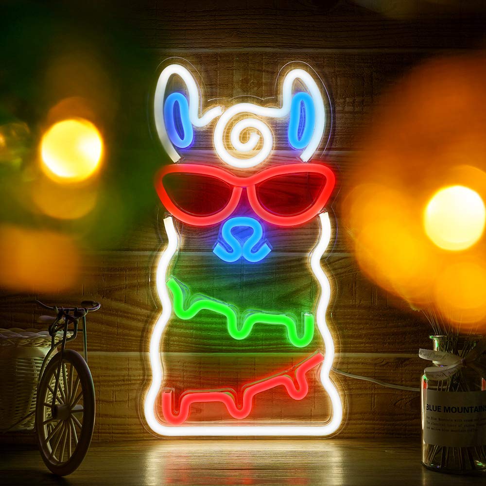 Juletræ formet led neonskilt sødt panel lys neon pub værelse wienerbrød display kommerciel julefest bryllup dekorationer: Alpaca