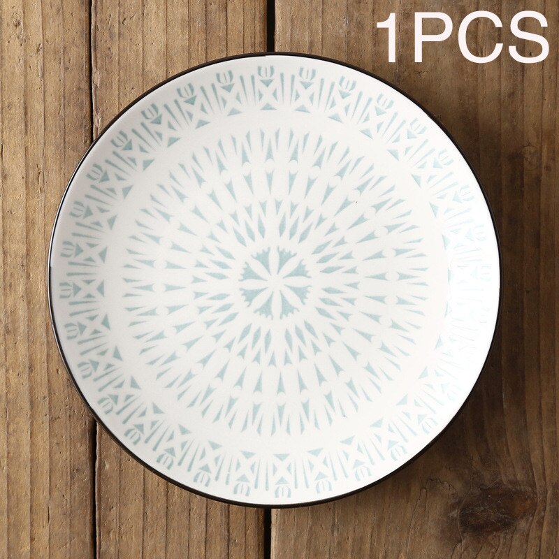 Vajilla de cerámica de estilo occidental para el hogar, plato plano de 8 pulgadas, estilo nórdico japonés, , moderno y Simple: C-15