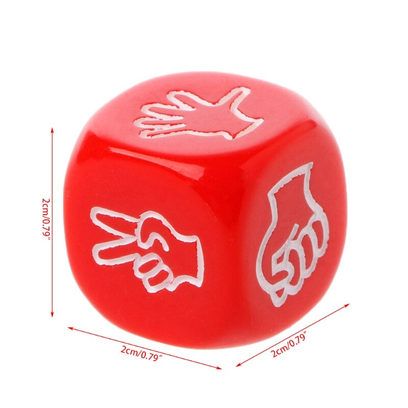 1PC 6-Seite 20mm Acryl Trinken Spiel Würfel Rock Papier Schere Finger-vermute Glücksspiel Spielzeug