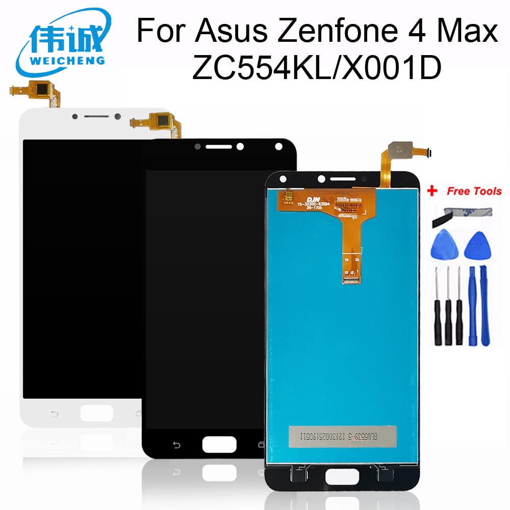 per Asus Zenfone 4 Max ZC554KL LCD Schermo LCD + tocco schermo Digitizer assemblaggio 5.5 ''1920x1080 per ASUS ZC554KL LCD Nero