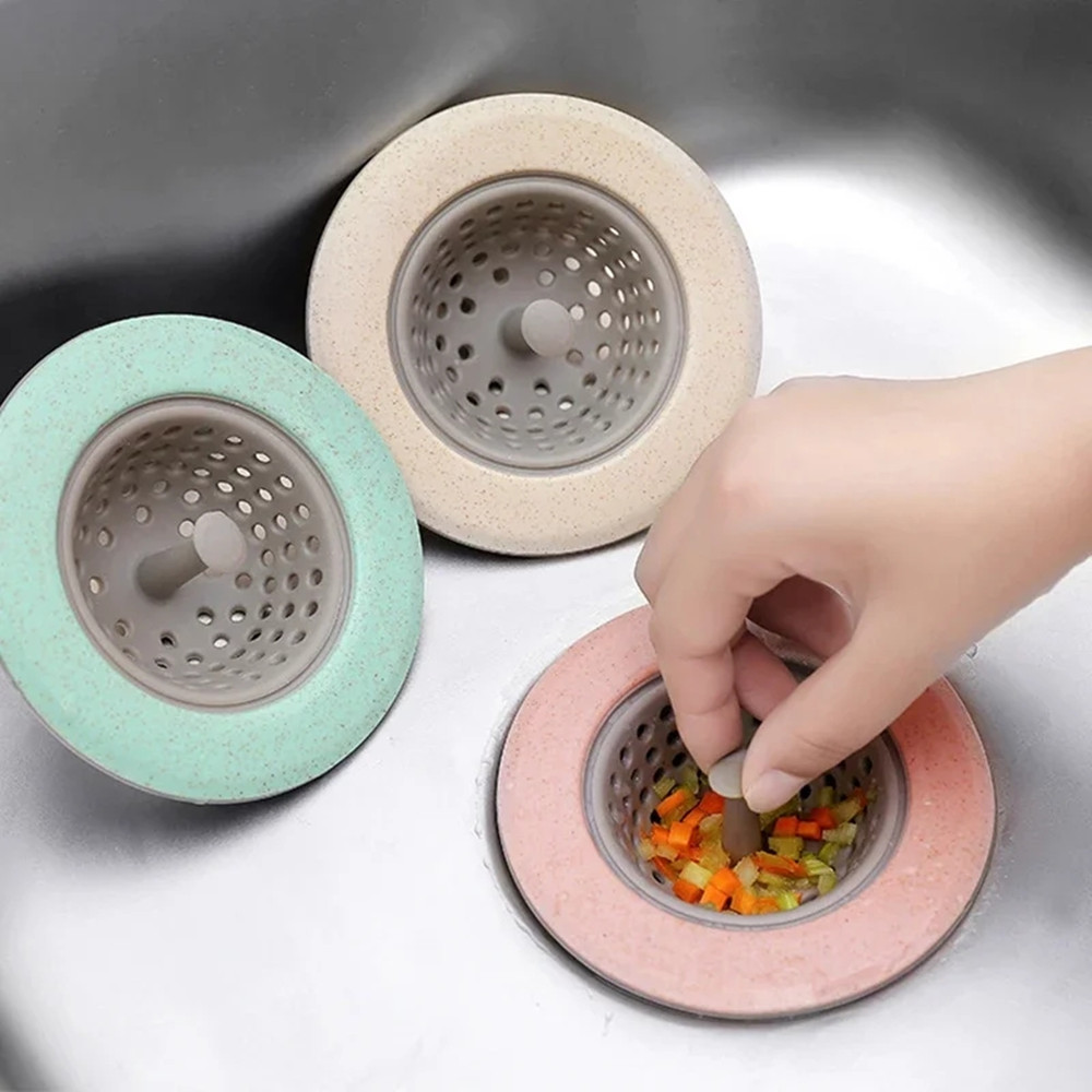 Siliconen anti-verstopping filter Draagbare gootsteenzeef Badkamer Keukengereedschap voor afvoeren Cover Hair Waste Plug Filterzeef