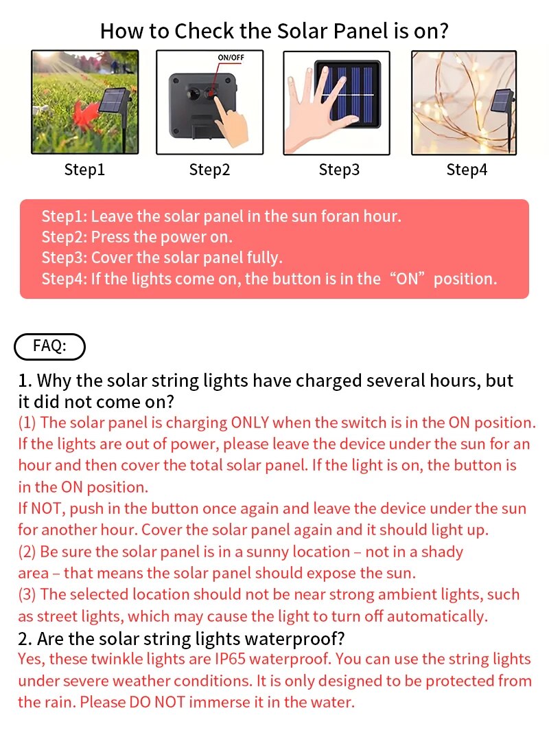 1 jeu de guirlandes lumineuses solaires pour l'extérieur, fil de cuivre étanche à 8 modes, lumière de conte de fées, lumière de noël, utilisée pour le jardin extérieur
