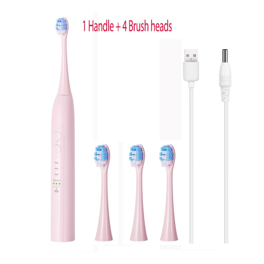 Sonic elektrisk tannbørste oppladbar brosse en tannbørste ultrasonisk ansiktsrensebørste erstatning tannskalerhode: Oransje