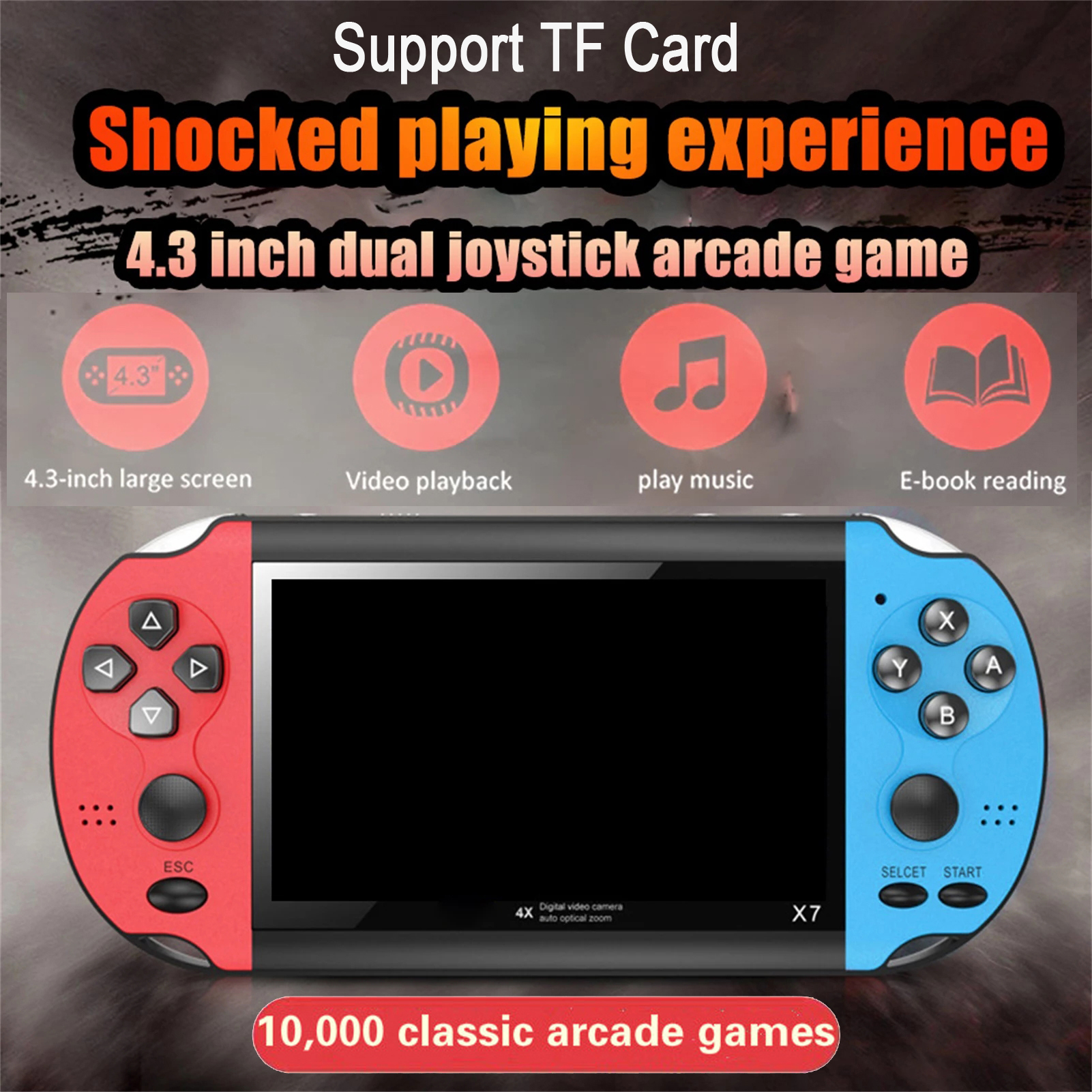 Consola de videojuegos Retro portátil, máquina de videojuegos portátil, Mini reproductor Arcade, emulador, control inteligente