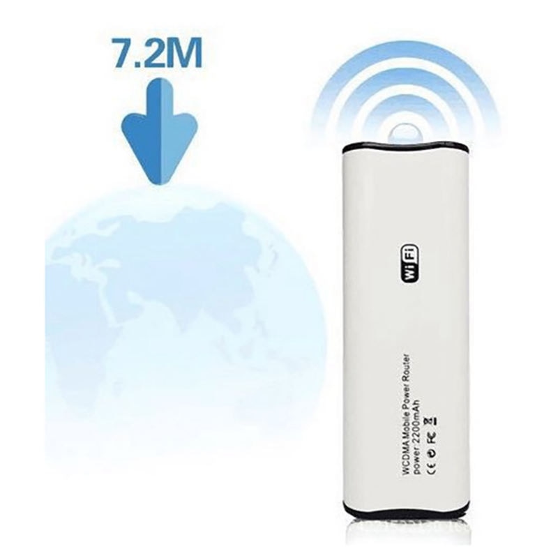 Trådløs 3g mobil wifi-router 2200 mah powerbank mobilt bredbåndsmodem bærbart netværkskort hotspot wifi-modemunderstøttelse sim c