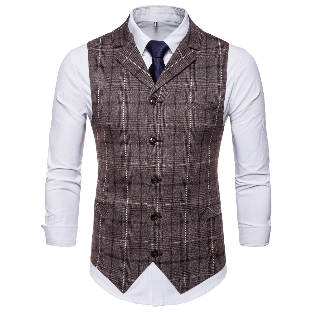 SEENIMOE Mens Hochzeit Weste gestreift Plaid Formale Blazer westen lässig Einreiher V-ausschnitt M-4XL Männlichen Anzug Weste