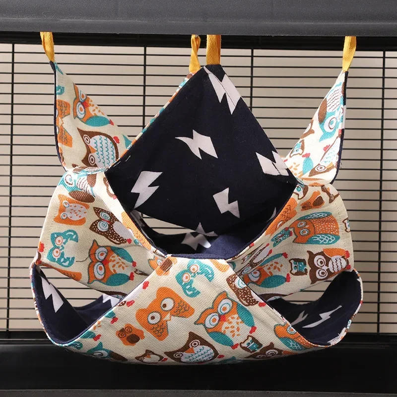 Drie Gelaagde Hamster Kooi Slapen Hangmat Print Cavia Kleding Bed Knaagdier Hangmat Chinchilla Kooi Kleine Huis: L / Dark Khaki