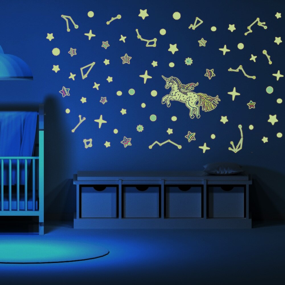 3 st/set självlysande stjärnhimmel väggdekal fluorescerande glöd i mörkret självlysande på väggdekaler för barnrum vardagsrum dekal: E
