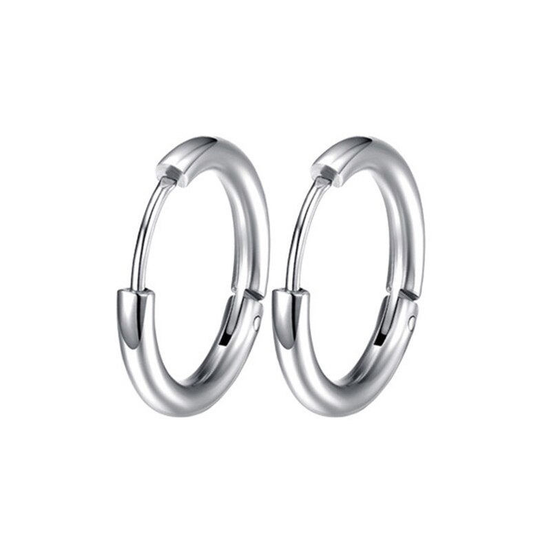 6 Pairs Stainless Steel Black Stud Earrings for Men And Women Huggie Hoop Earrings Set Cartilage Ear Body Piercing: Style B-1 pairs