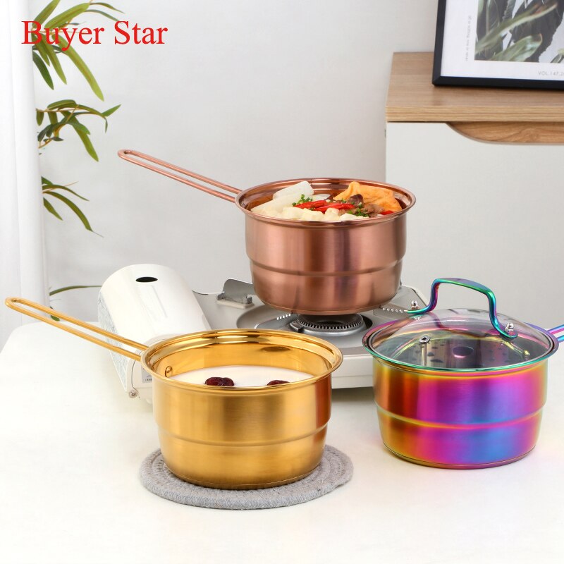 Double layer bottom Cooking pots Stainless steel Soup Pots with hanlde Steamer Rack Kitchen Milk Instant Noodle Stock Pots Set