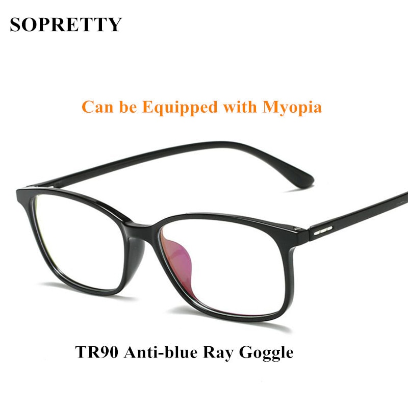 Sorte ultralight  tr90 anti-blu-ray briller, kvinder computer anti blå lys goggle, beskyttelsesbriller gaming briller  f11679