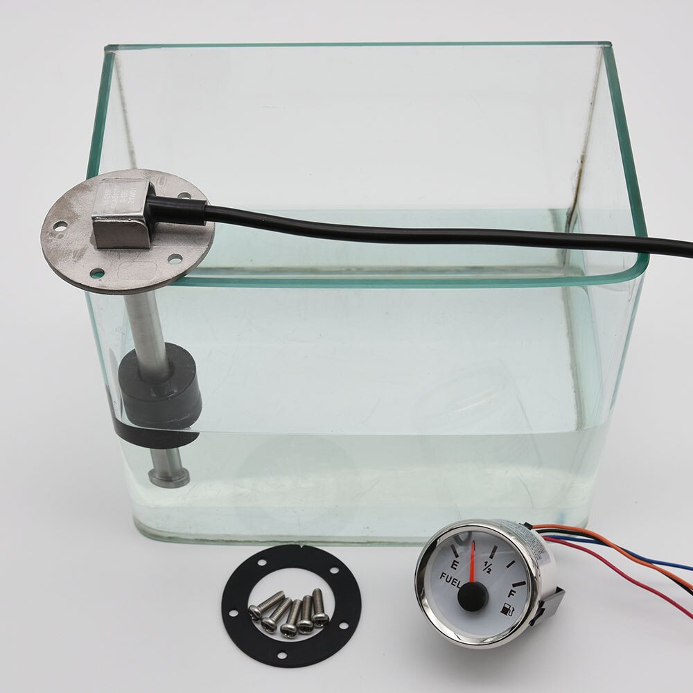 52MM Fuel Level Gauge with 100 125 225 250 300 350 450 500 600mm Fuel Sender Unit 0-190ohm Fuel Level Sensor Auto Gauge for Boat
