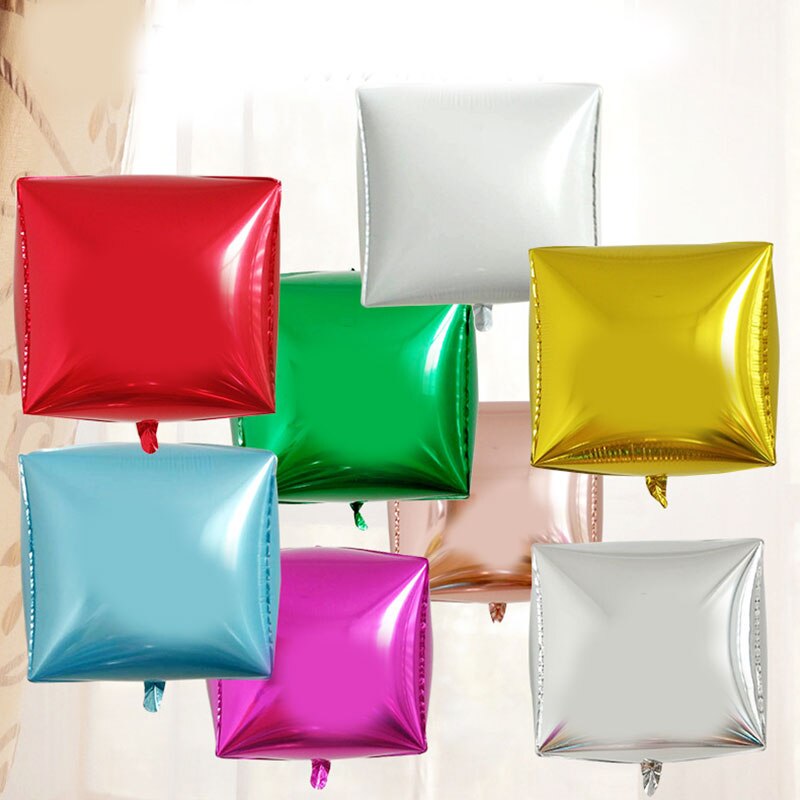 24inch 3D Diamond Cube Foil Balloons Birtday Party Droopback Helium Foil Square Balloon Wedding Decorations Party Supplies