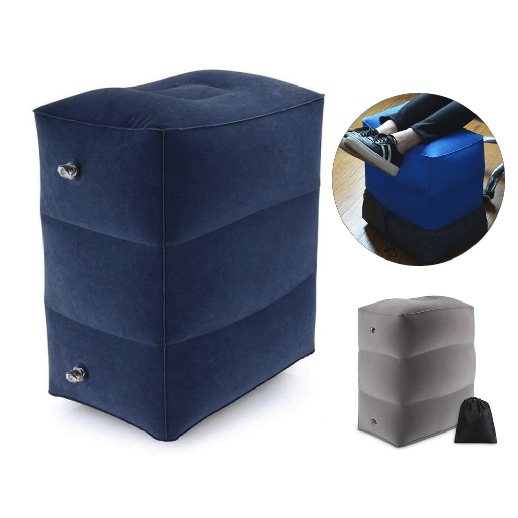 Kids Flight Sleeping Travel Pillow Portable Inflatable 3 Layer Footrest Airplane Pillows Car Bus Plane Train Bed Foot Rest Pad