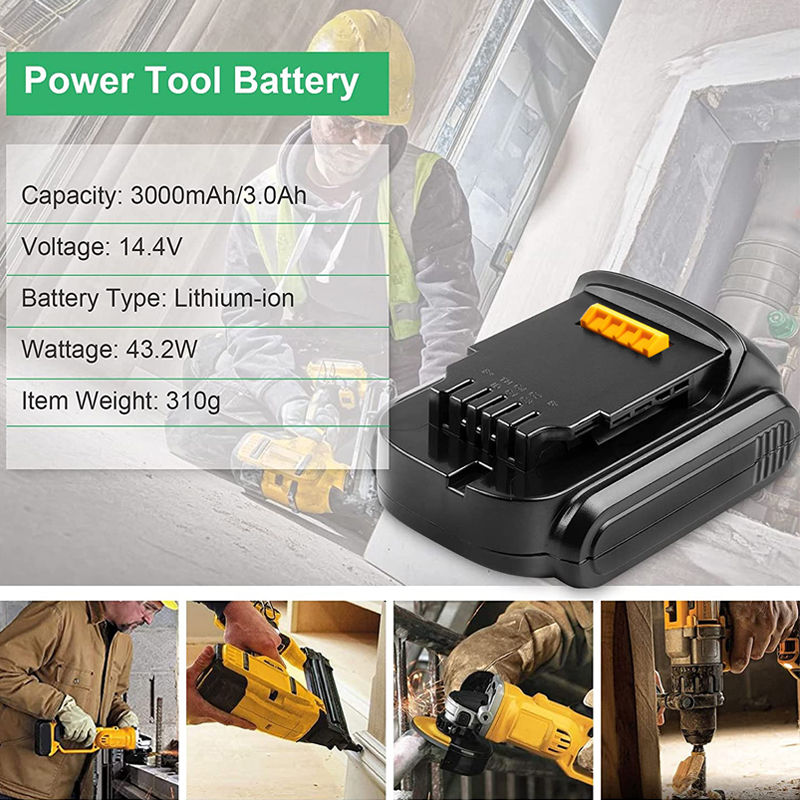 Li-ion Battery 14.4V Replacement for Dewalt Tools DCB140 DCB140-XJ DCF836D2 DCS332M2 DCD734C2 DCF835L2 Rechargeable Batteries