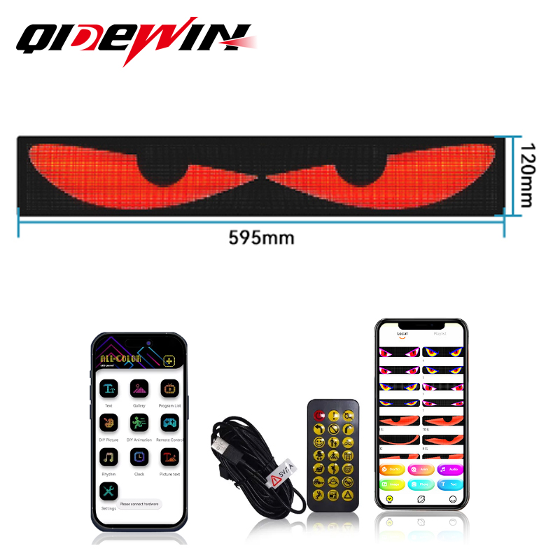 LED Sign Car Scrolling Advertising USB 5V Bluetooth App Control Logo Light Custom Text Pattern Animation Programmable Display