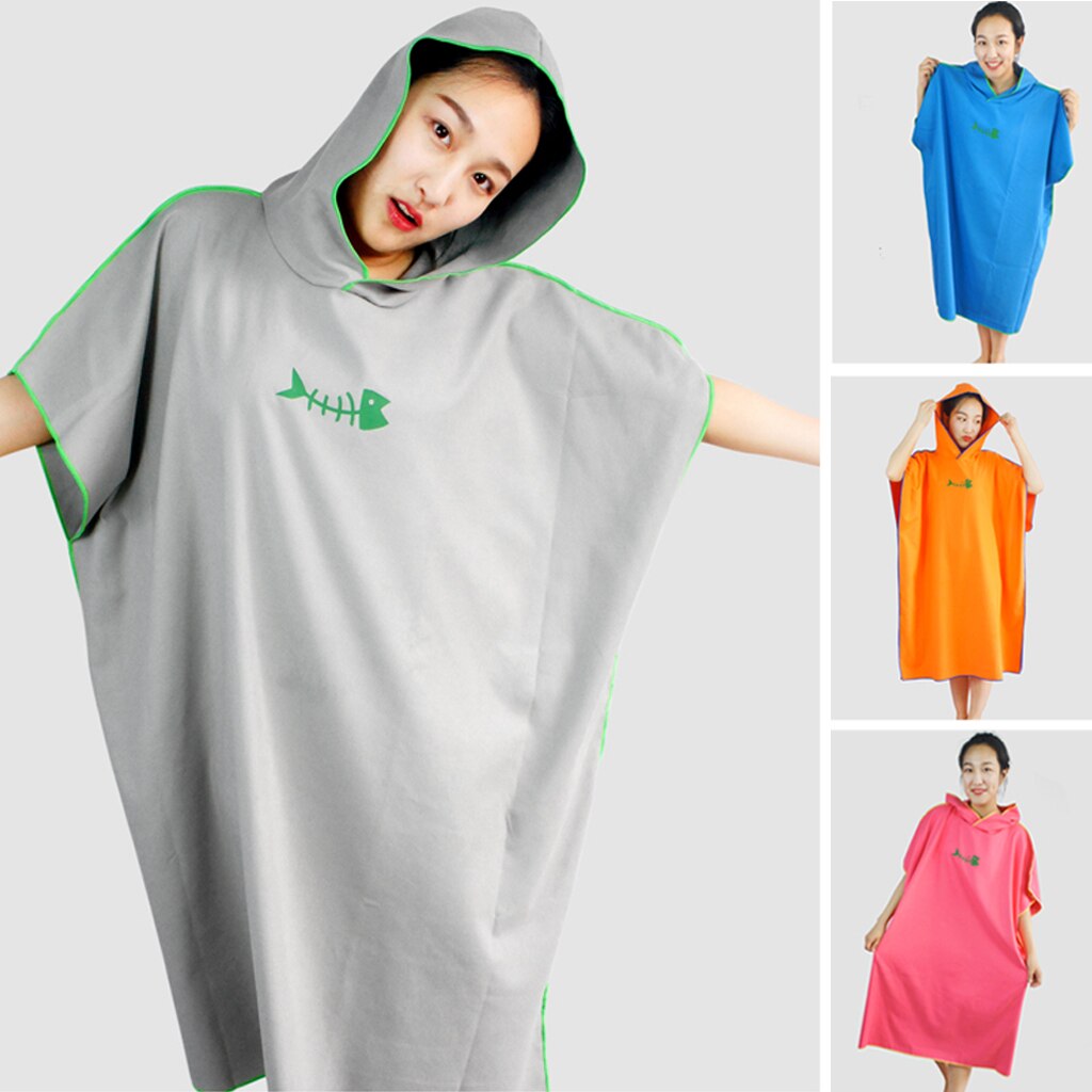 Toalla Poncho para Surf con capucha para adultos, mujeres y hombres, bata de microfibra para playa, para baño y Surf