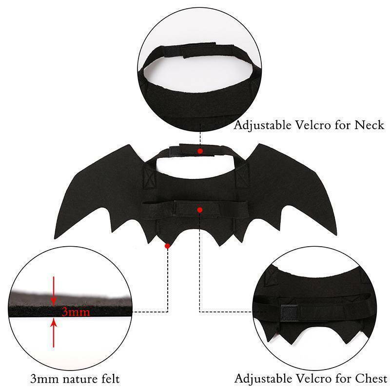 Halloween Hond Kostuums Vleermuis Vleugels Vampire Zwart Leuke Fancy Dress Up Halloween Pet Hond Kat Kostuum
