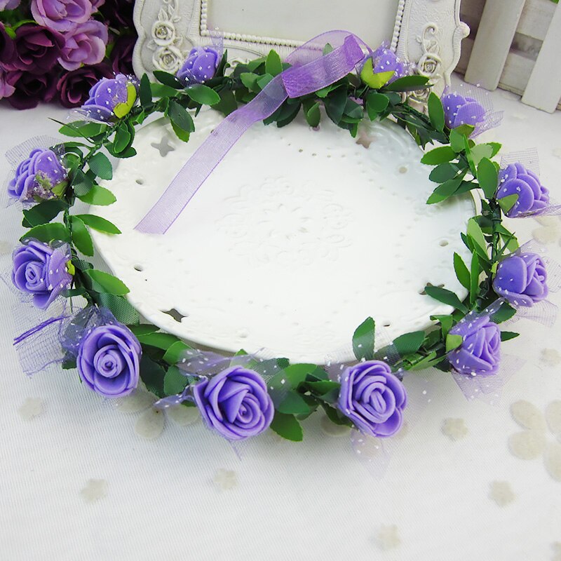 Rose Peony Flower Bridal Floral Crown Hair Band Wreath Mint Head Wreath Party Wedding Headpiece Bridesmaid Accessories: 4