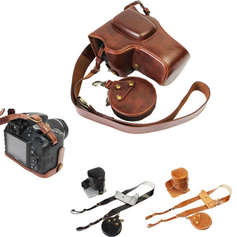 Luxus Kameratasche Für Nikon D3200 D3100 D3300 Kamera fallen Jahrgang Video Tasche Mit Trageriemen Mini fallen Offene Batterie