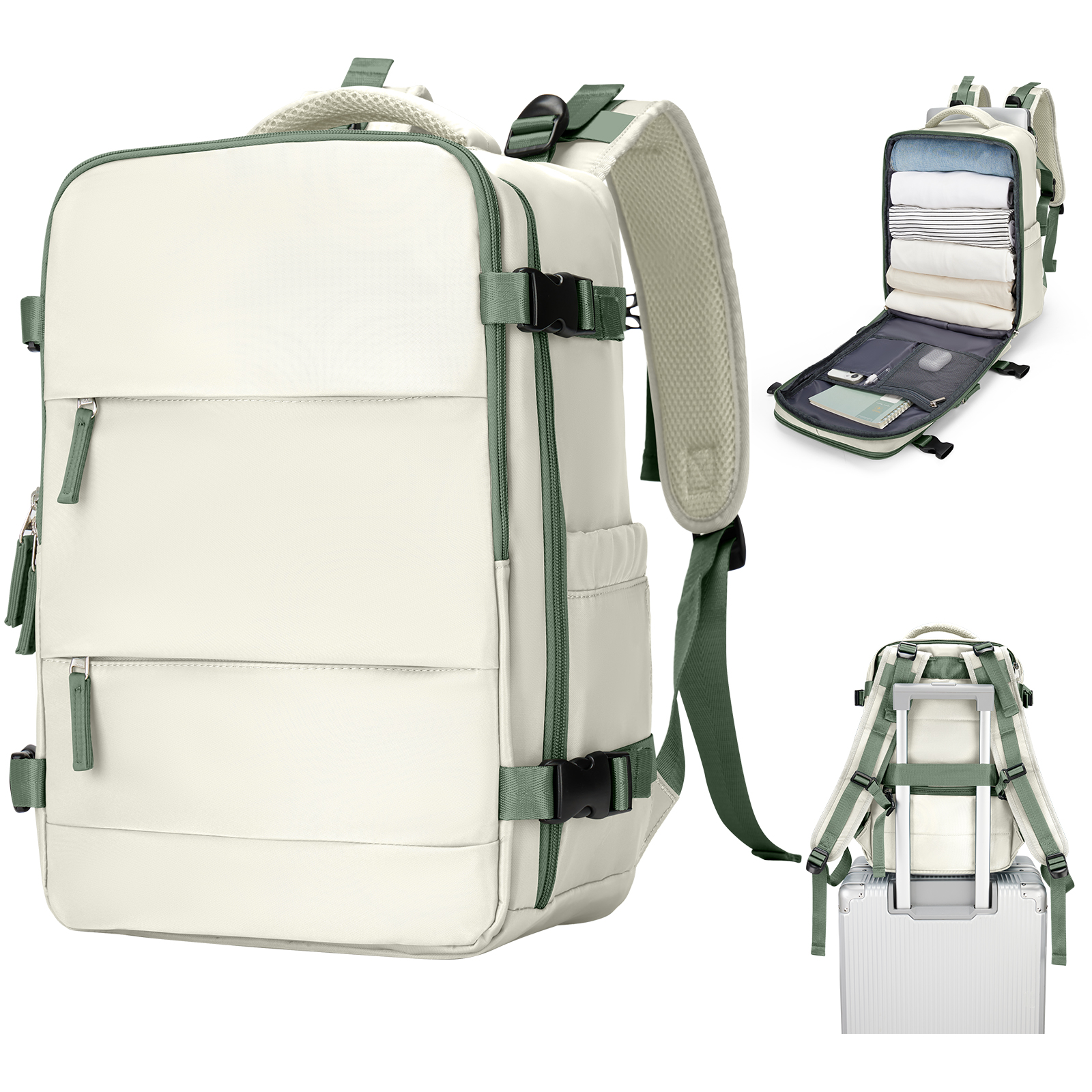 Reisrugzak Voor Dames Heren, 42X32X20, Rugzak Met Luchtvaartmaatschappij Goedgekeurd, Waterdichte Casual Laptop Rugzak Voor Universiteitszaken: MULTI
