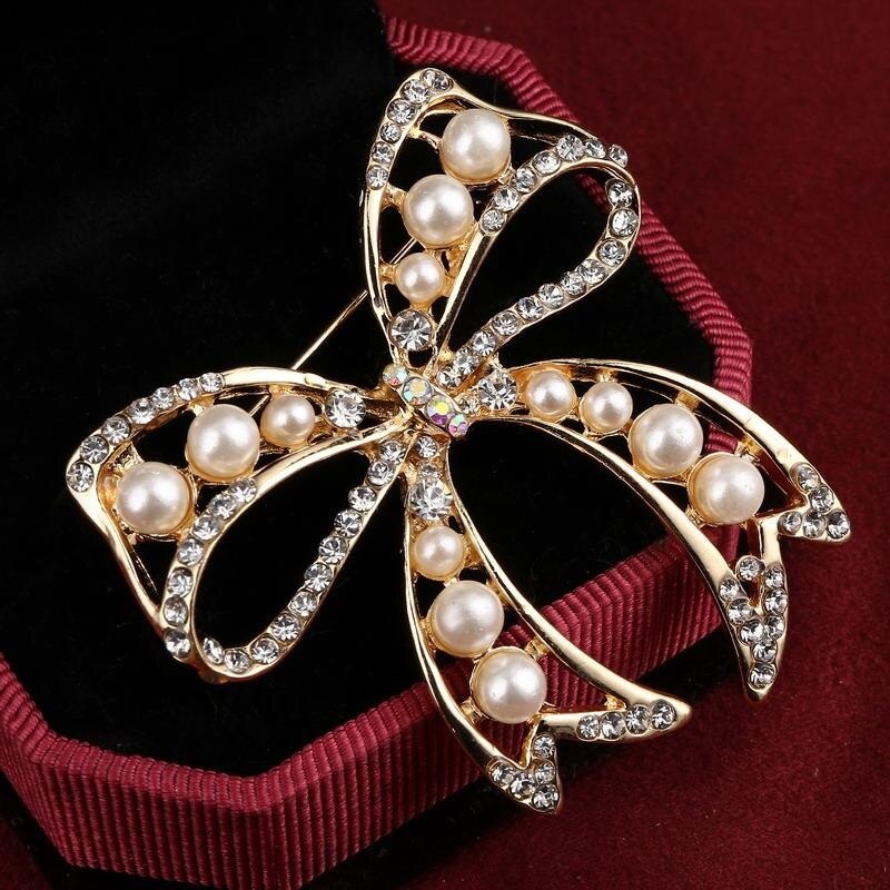 Hesiod Dames Broche Kristal Ster - Klassieke Sprankelende Ketting Broches Jurk Decoratie Zilver/Zwart/Goud: 052